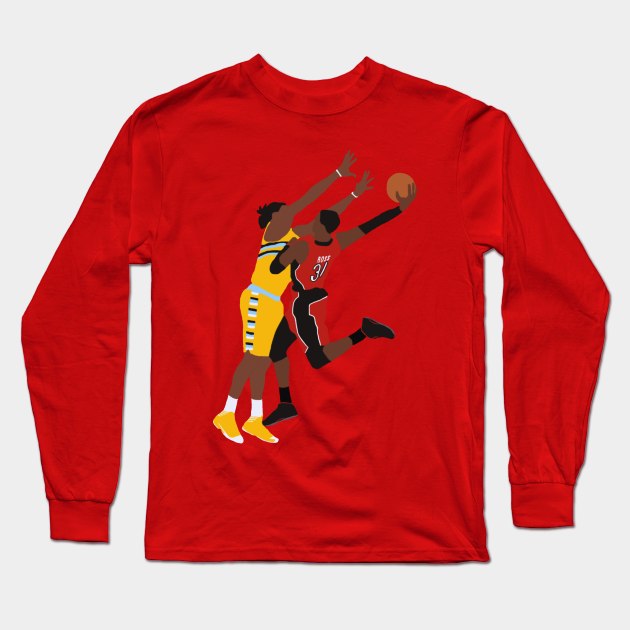 Terrence Ross Dunk over Kenneth Faried Long Sleeve T-Shirt by xRatTrapTeesx